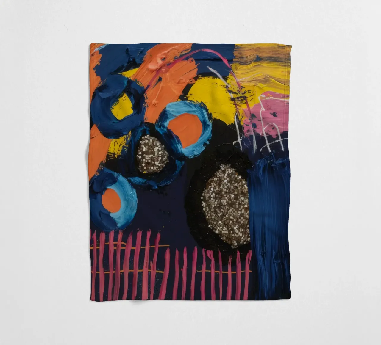 Cosmic Spark Grid fleece blanket by Sublime Layers