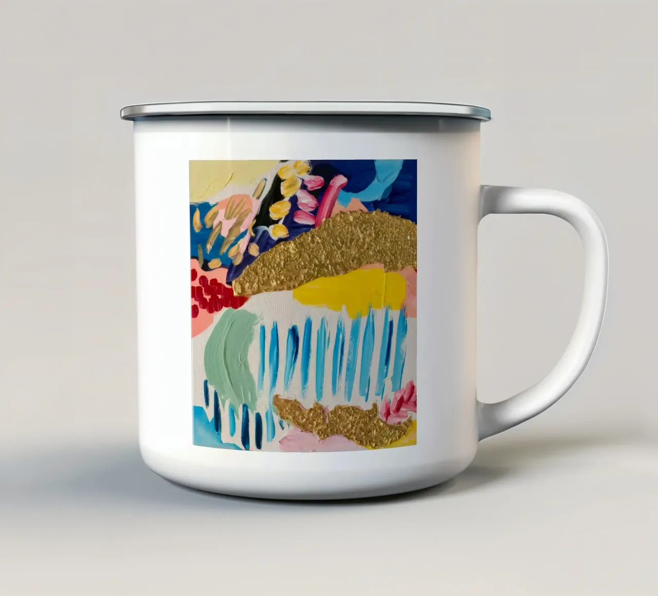 Ruscelli d'oro glaciale tazza in smalto da Sublime Layers