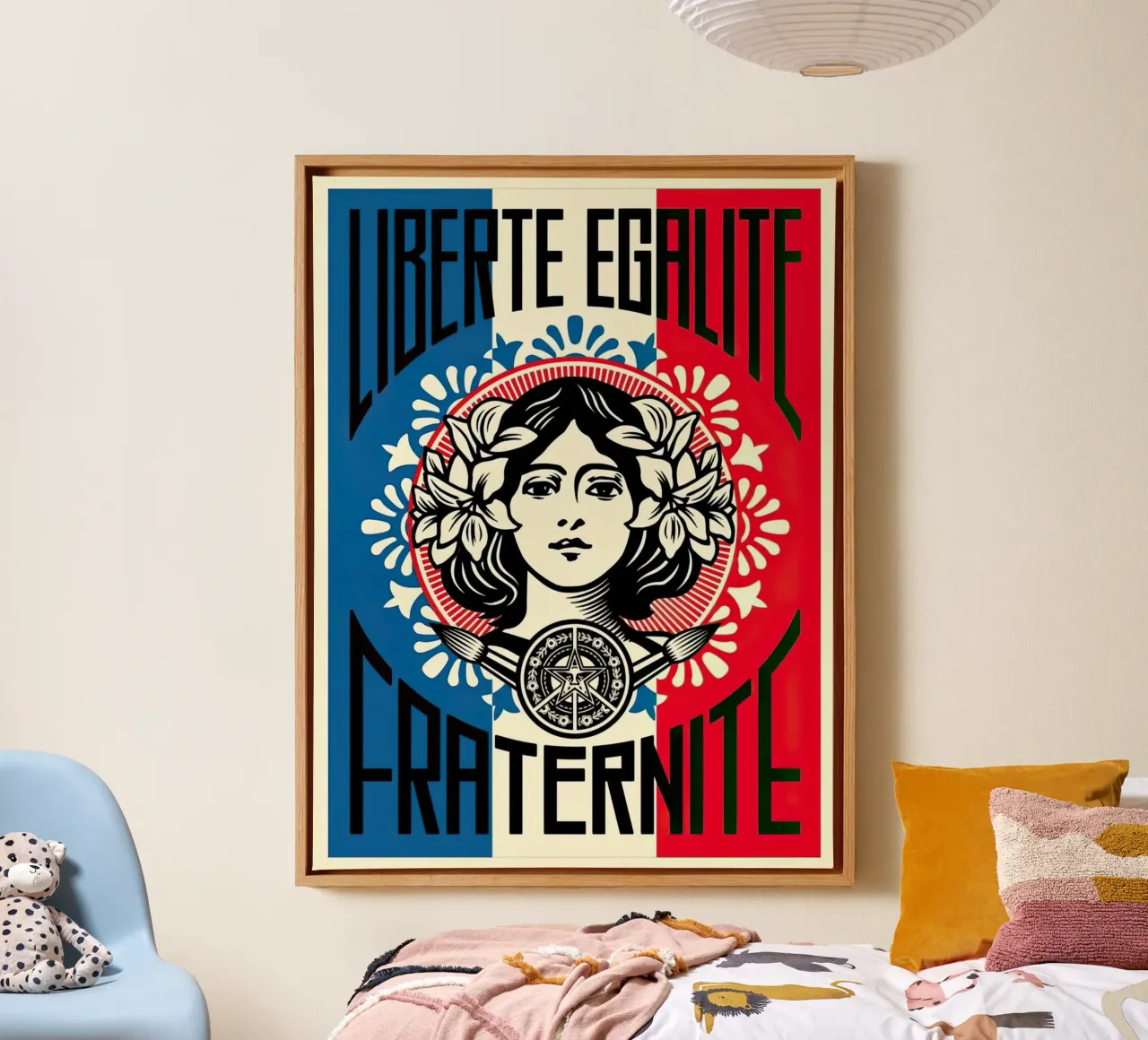 Liberte Egalite Fraternite tela con Cornice a cassetta da American Poster