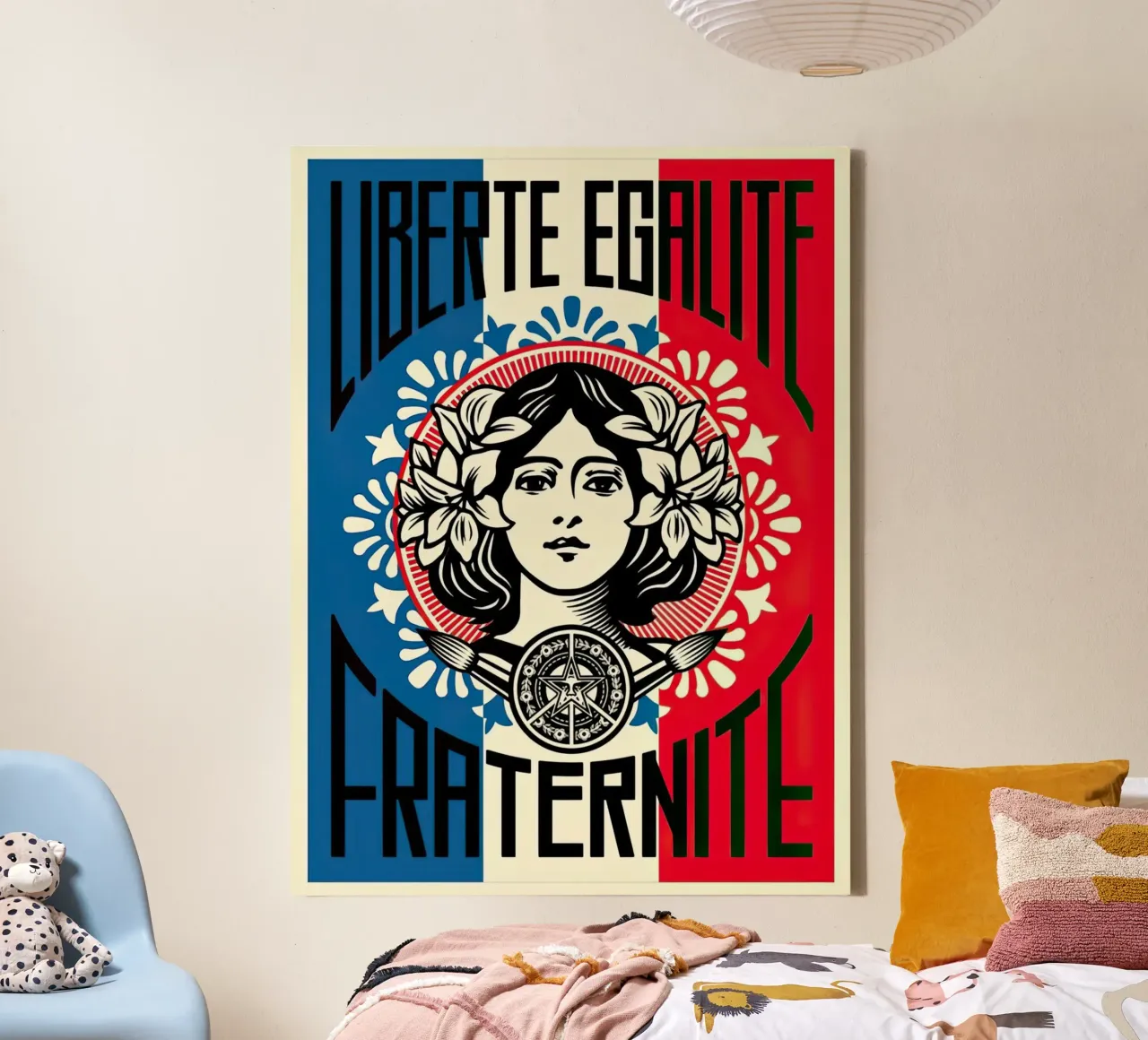 Liberte Egalite Fraternite tela con Cornice a cassetta da American Poster
