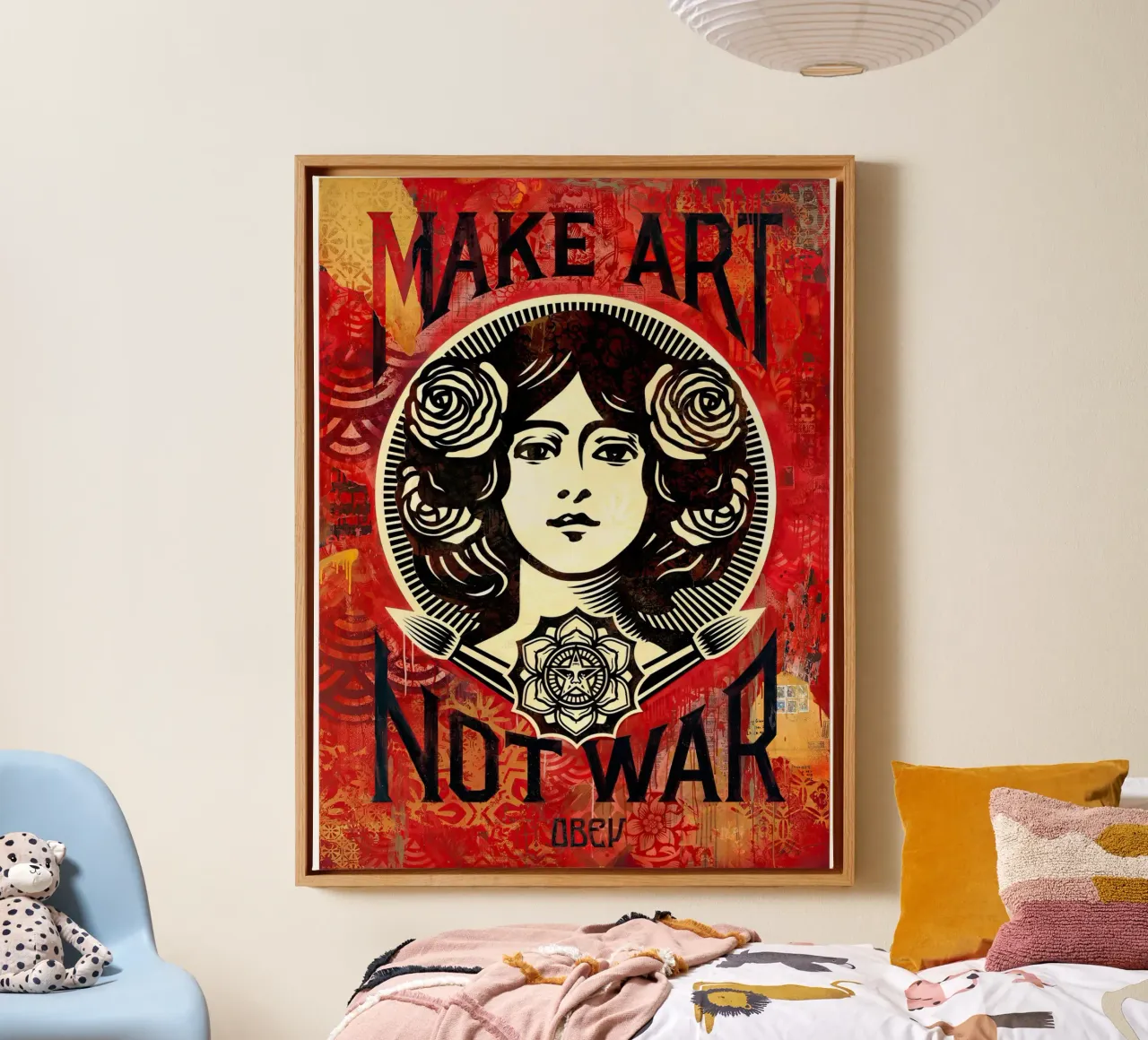 Make Art Not War 2019 canvas with Floater frame by American Poster