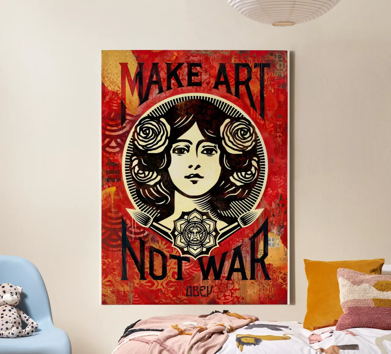 Make Art Not War 2019 canvas with Floater frame by American Poster