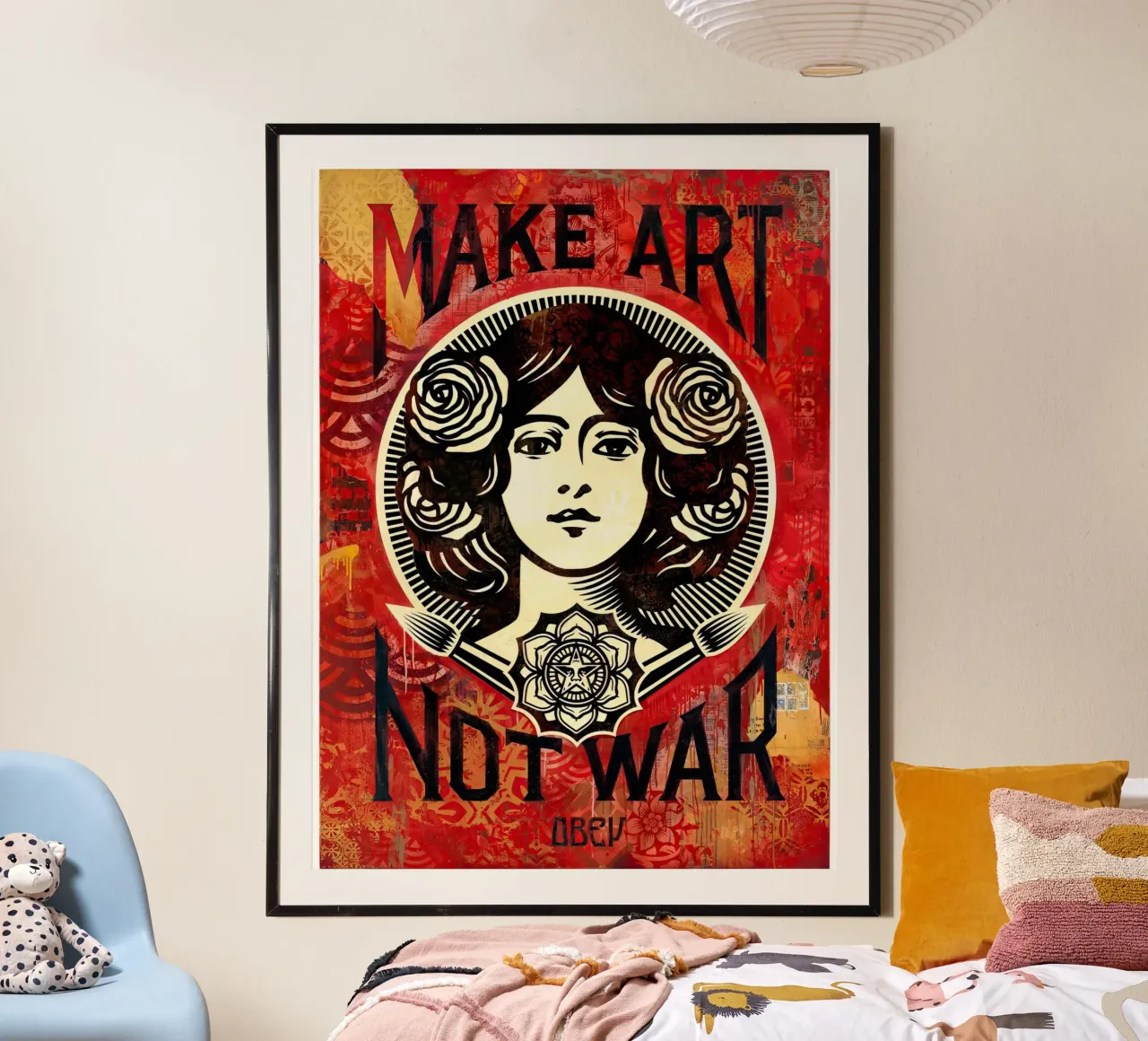 Make Art Not War 2019 poster con telaio in plastica da American Poster