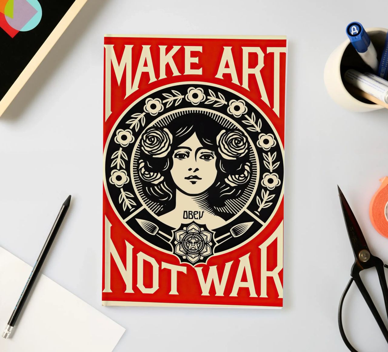 MACHT KUNST STATT KRIEG Notizbuch von American Poster