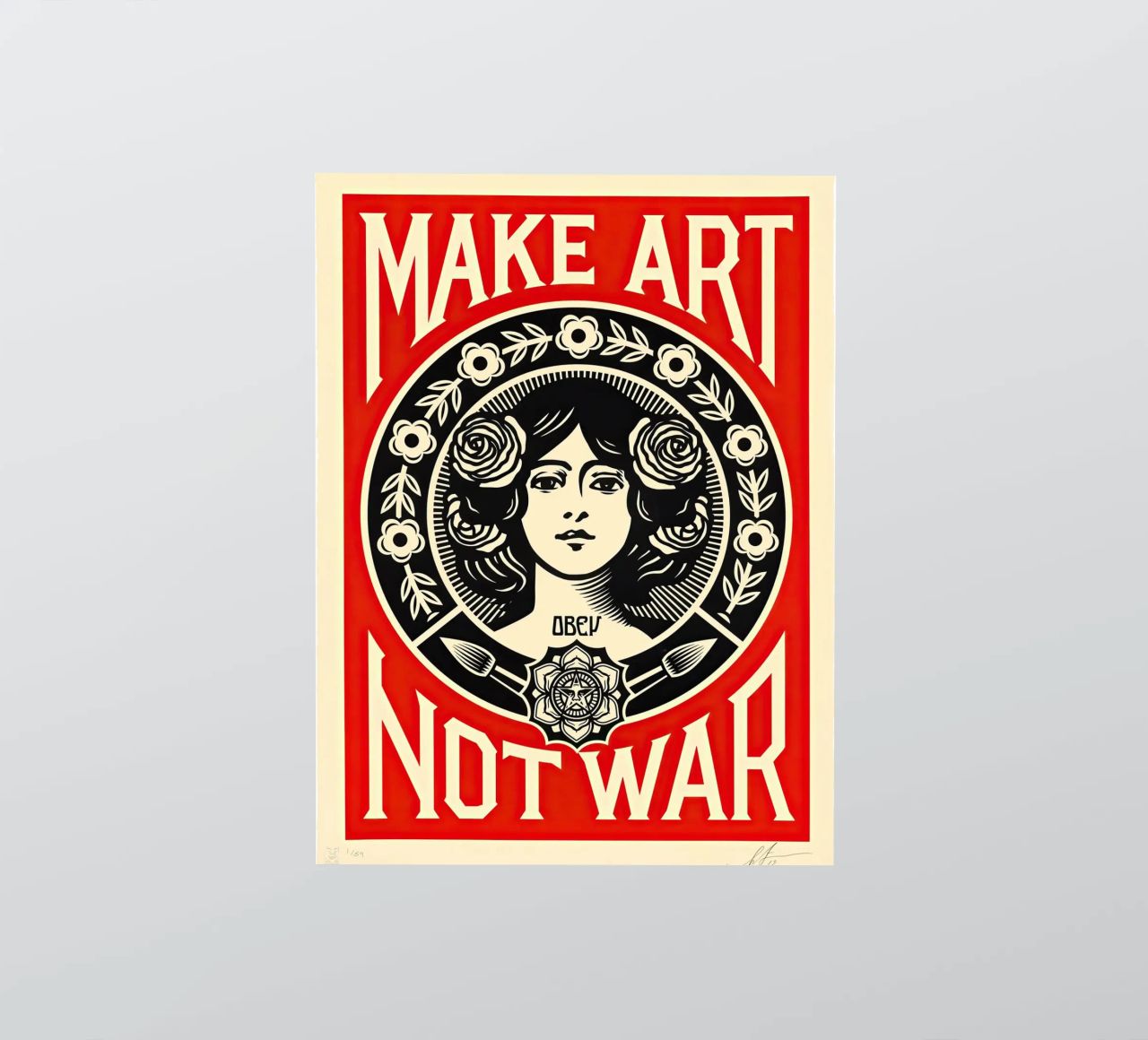 MACHT KUNST STATT KRIEG Sticker von American Poster