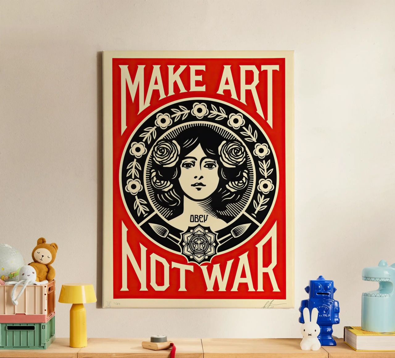 MACHT KUNST STATT KRIEG Leinwand von American Poster