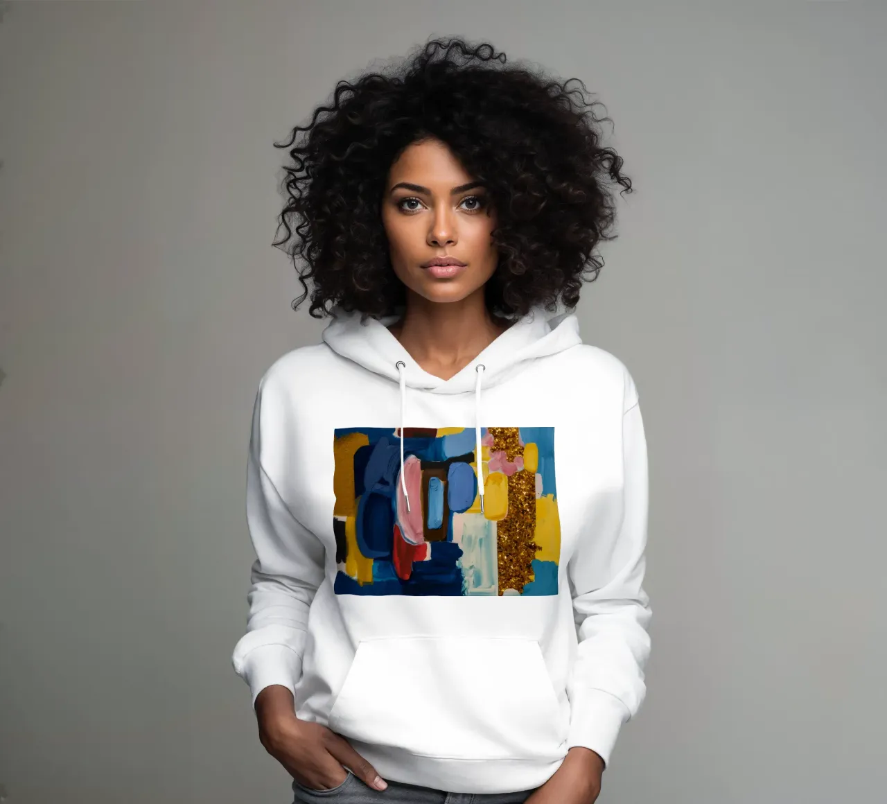 Bagliore d'ambra azzurro felpa con cappuccio da Sublime Layers
