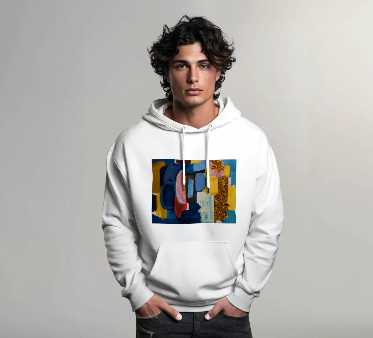 Bagliore d'ambra azzurro felpa con cappuccio da Sublime Layers