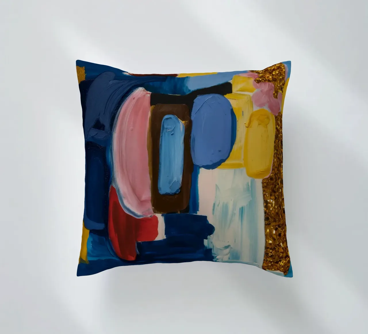 Amber Azure Gleam decorative cushion by Sublime Layers