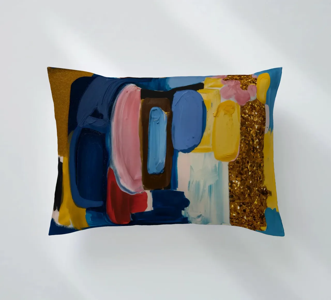 Amber Azure Gleam decorative cushion by Sublime Layers