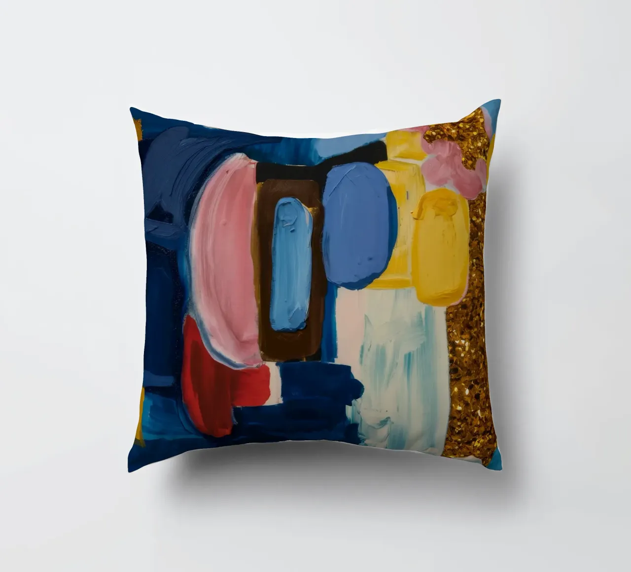 Amber Azure Gleam decorative cushion by Sublime Layers