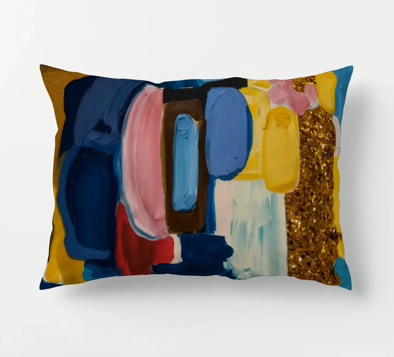 Amber Azure Gleam decorative cushion by Sublime Layers