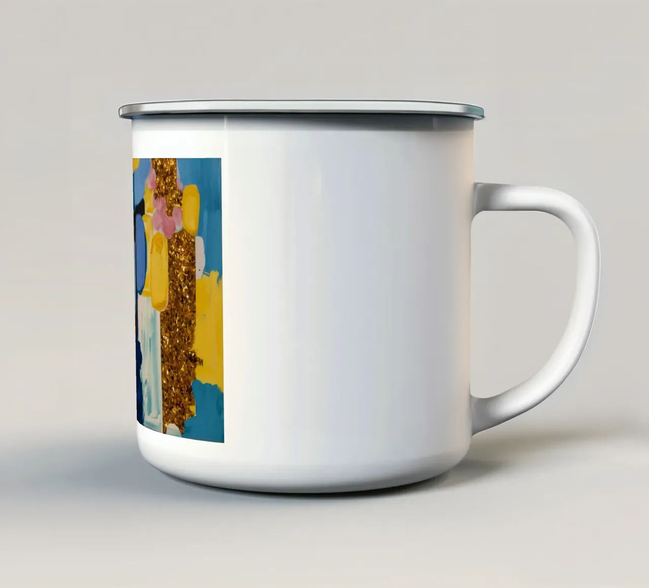 Bagliore d'ambra azzurro tazza in smalto da Sublime Layers