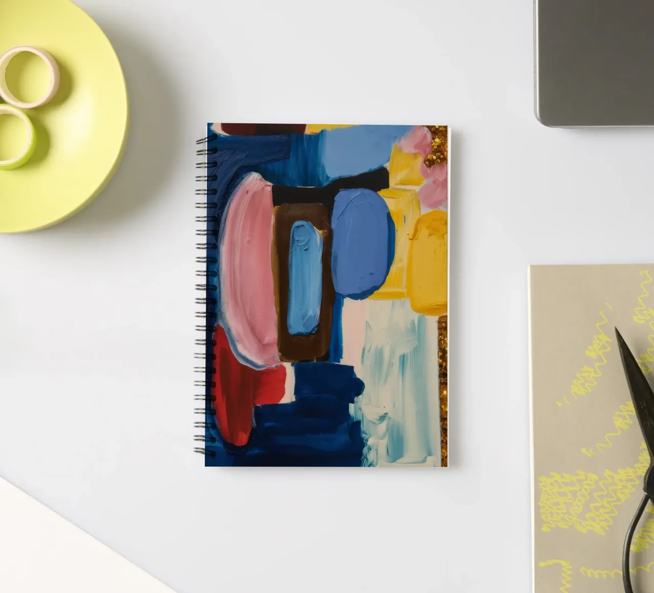 Amber Azure Gleam spiral notebook by Sublime Layers