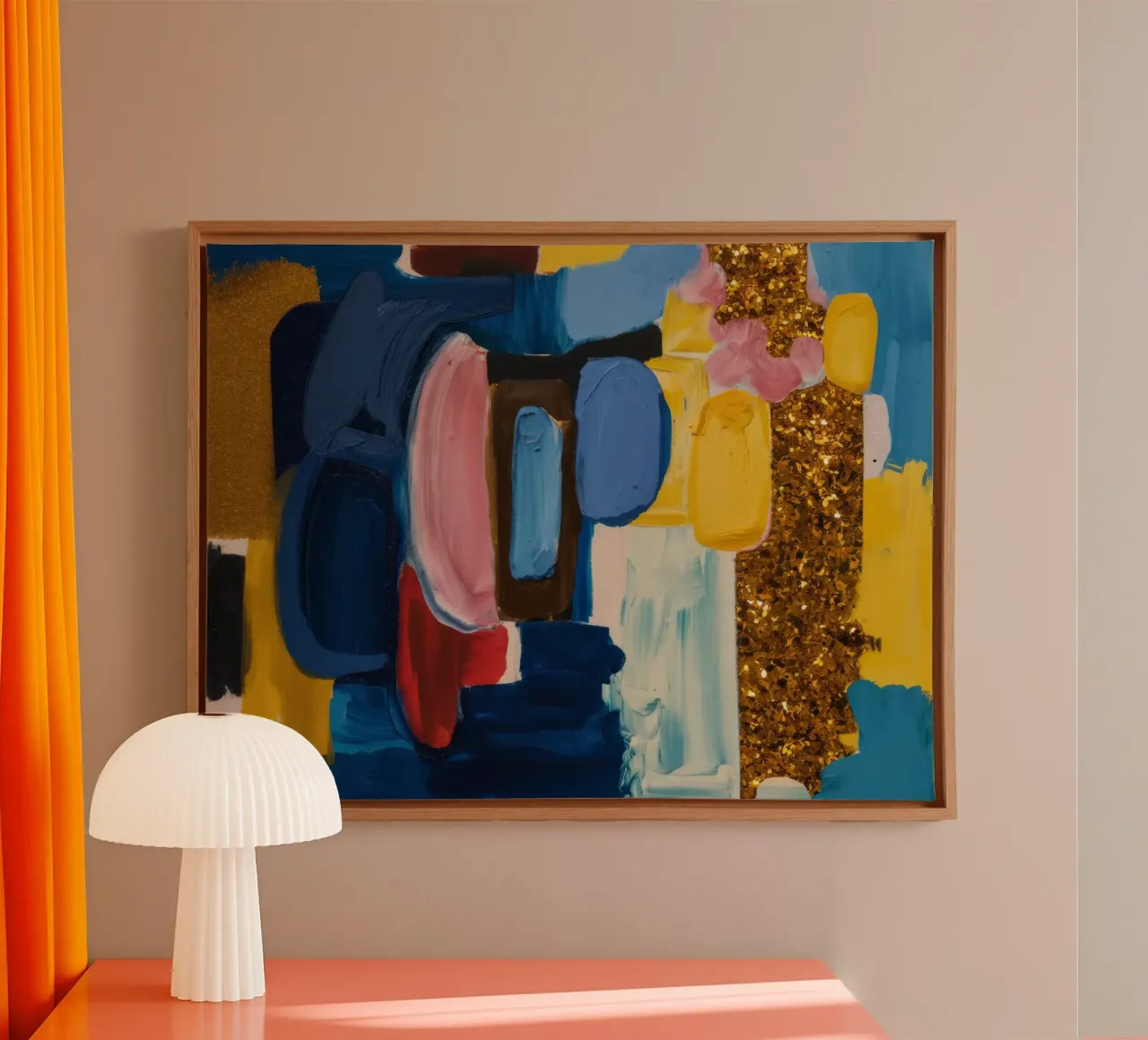 Amber Azure Gleam canvas by Sublime Layers