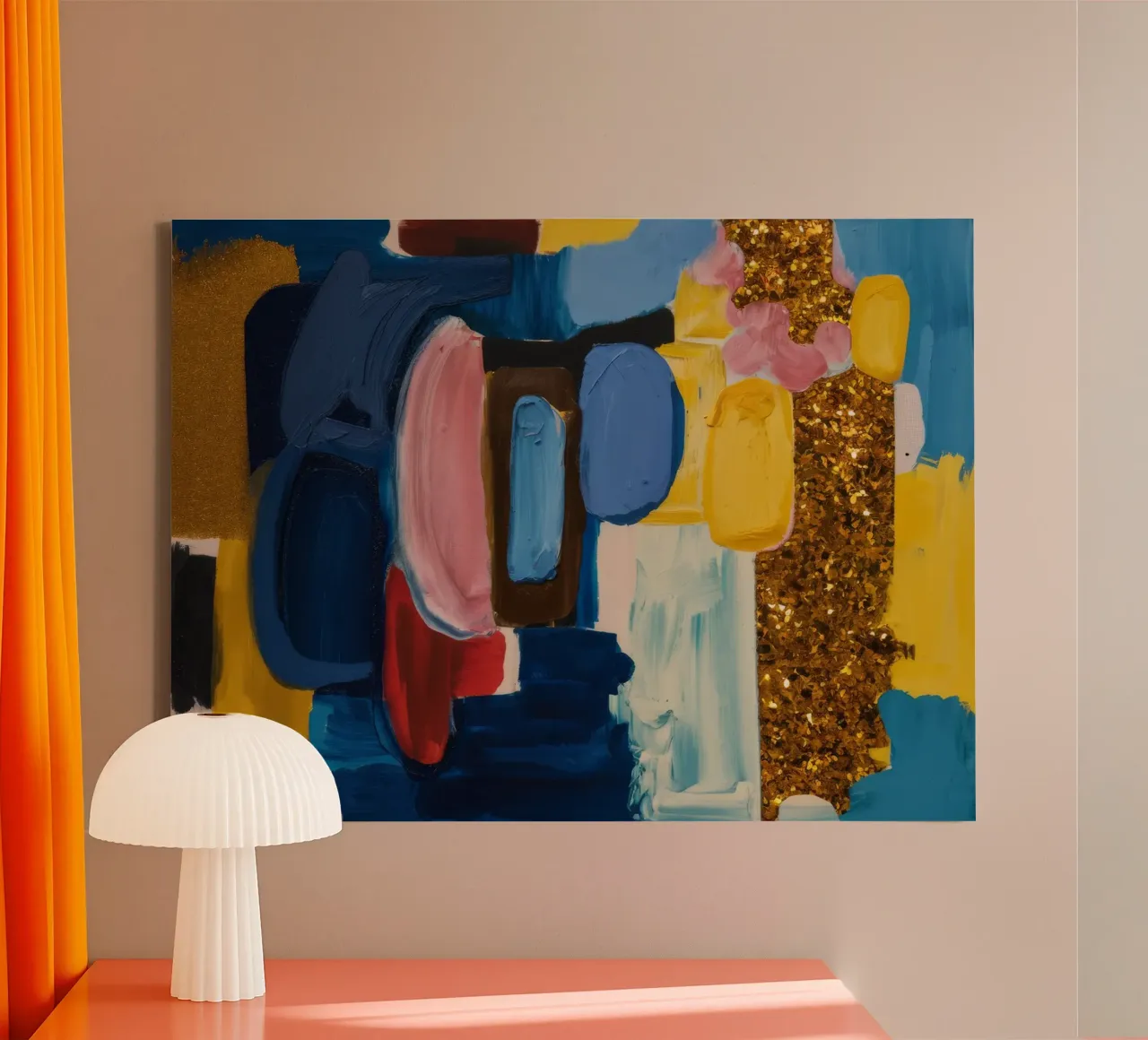 Amber Azure Gleam canvas by Sublime Layers
