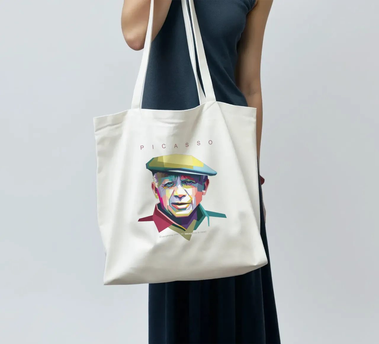 Picasso Pop Art WPAP borsa in juta da Alkahfsmart