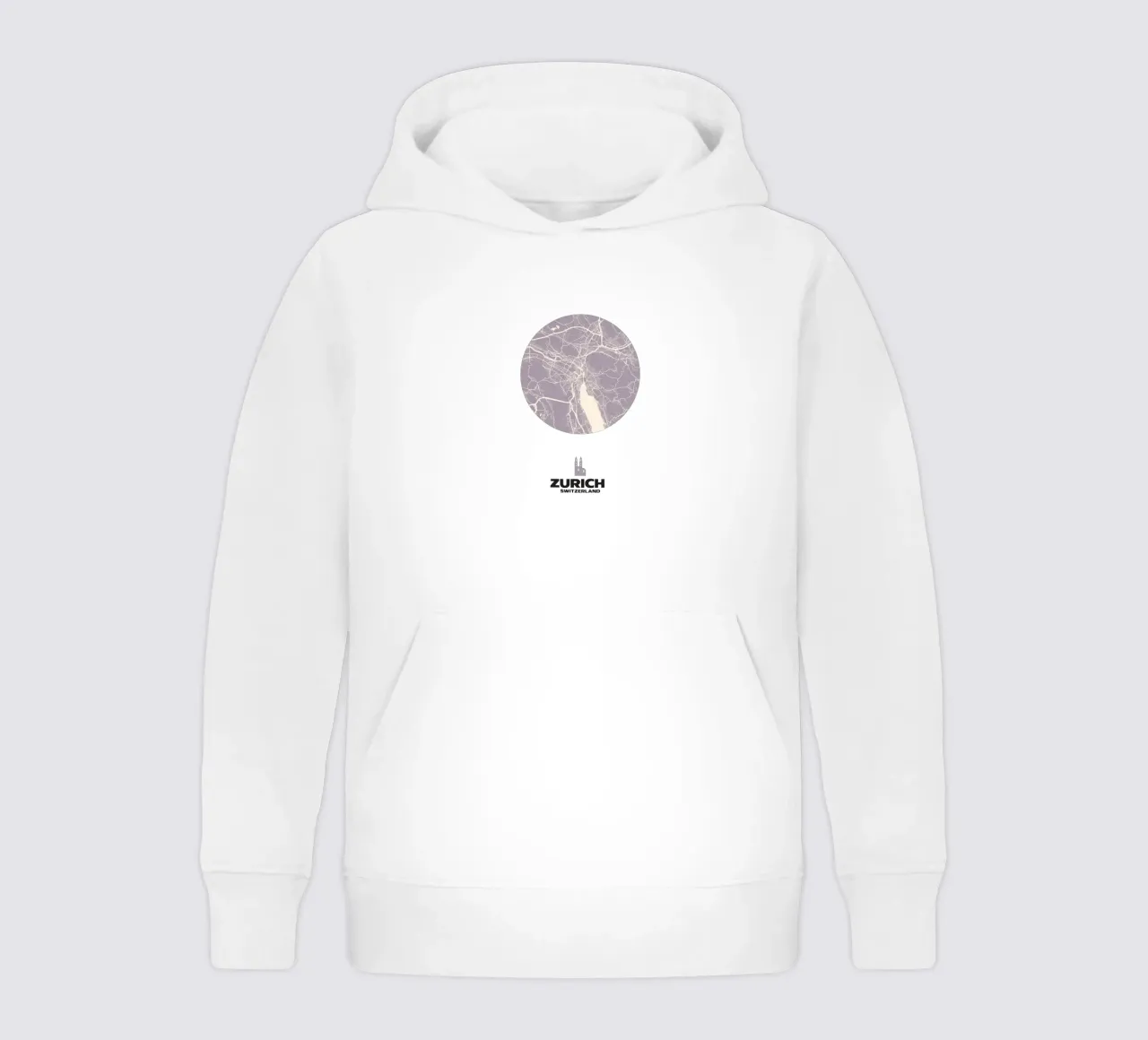 Zurich Lake & Structure - City Circles kids hoodie by MOOODZART