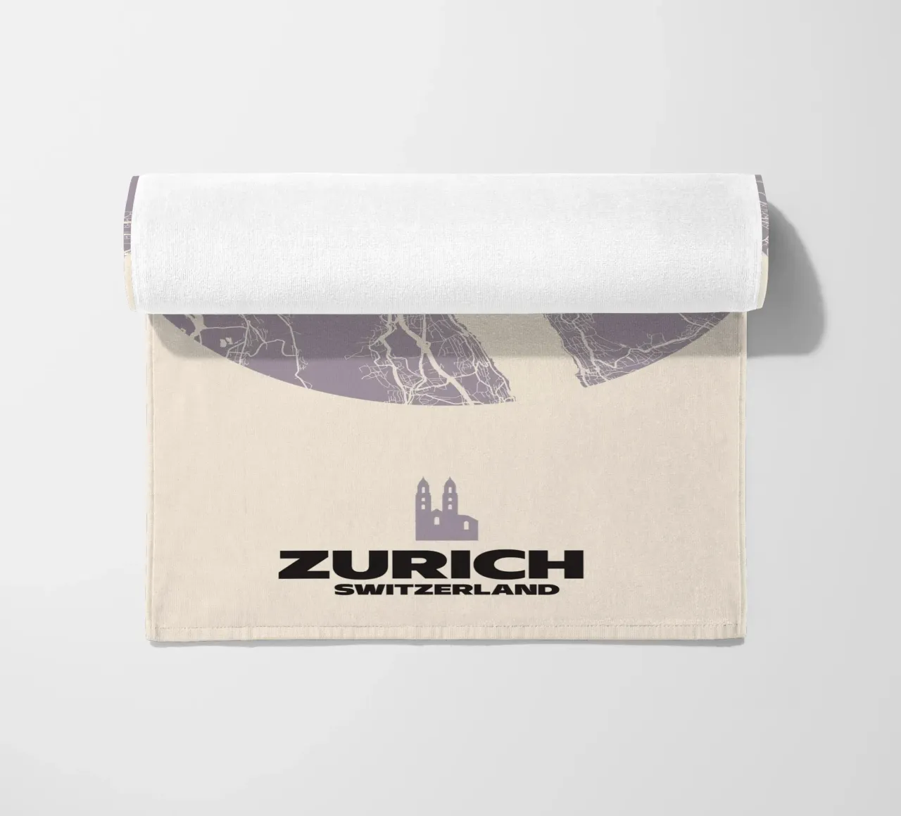 Meer & Structuur van Zürich - Stadscirkels strandhanddoek van MOOODZART