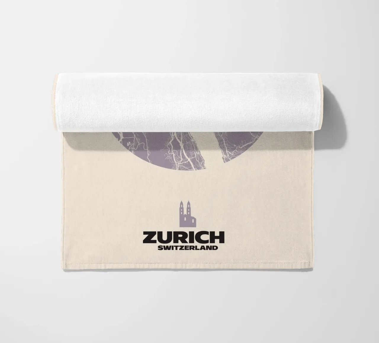 Meer & Structuur van Zürich - Stadscirkels strandhanddoek van MOOODZART