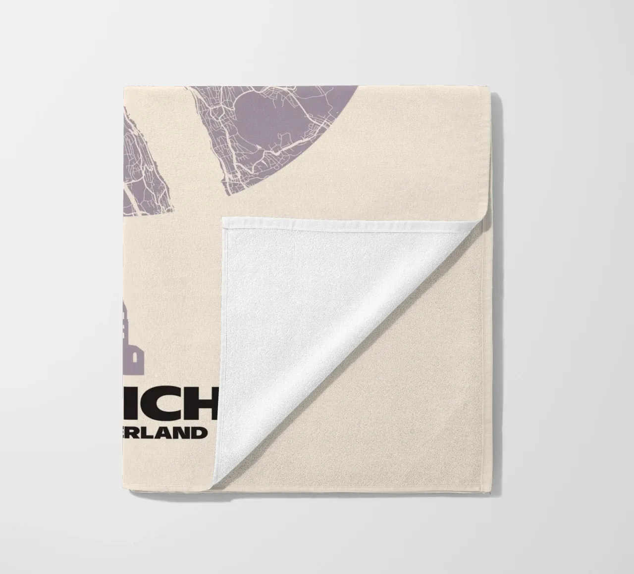 Meer & Structuur van Zürich - Stadscirkels strandhanddoek van MOOODZART