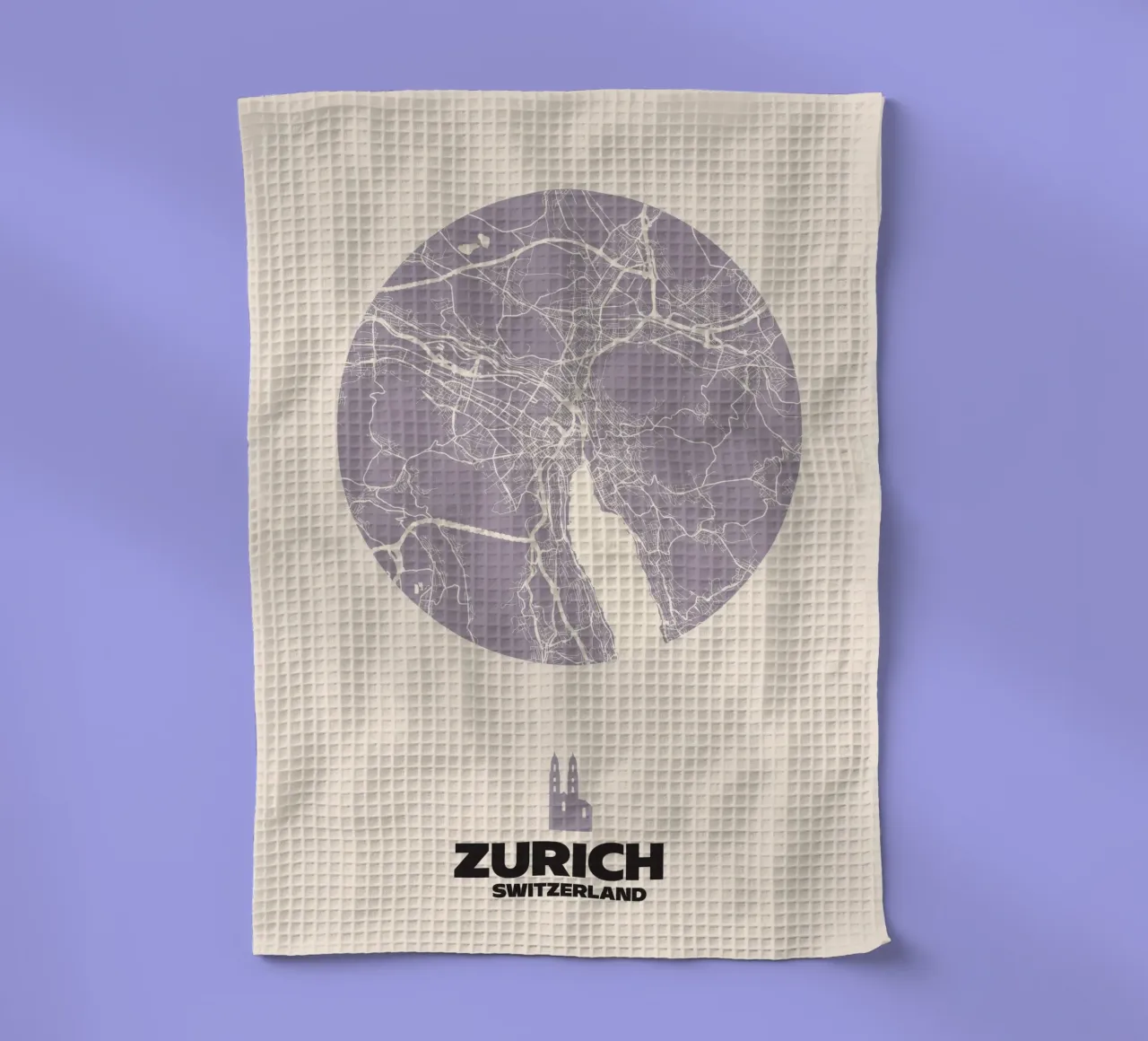 Meer & Structuur van Zürich - Stadscirkels theedoek van MOOODZART