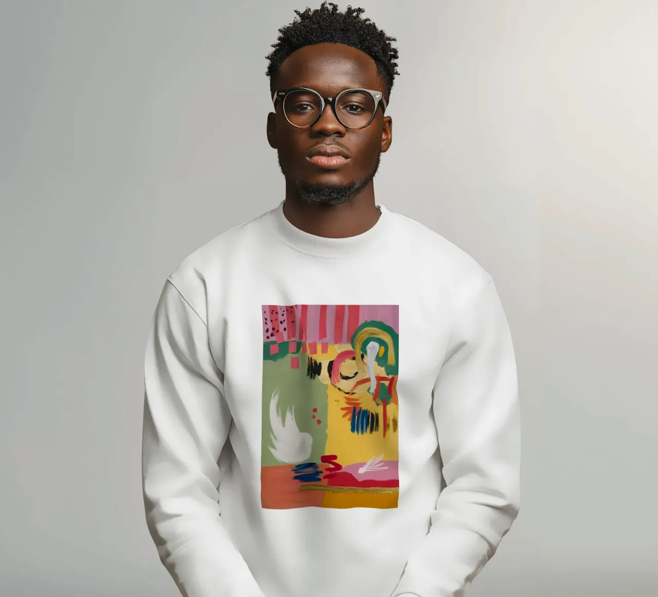 Grünes fröhliches Gekritzel Sweatshirt von Sublime Layers
