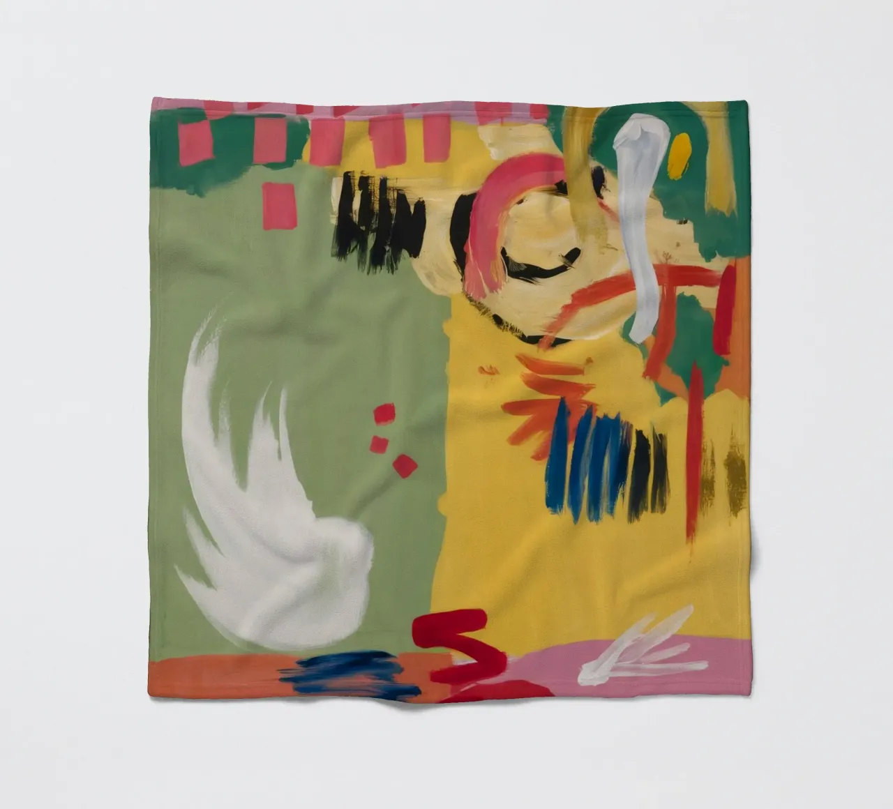 Verdant Joyful Scribble fleece blanket by Sublime Layers