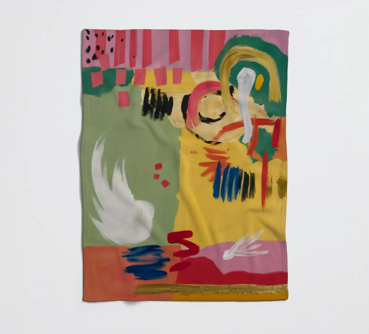 Verdant Joyful Scribble fleece blanket by Sublime Layers