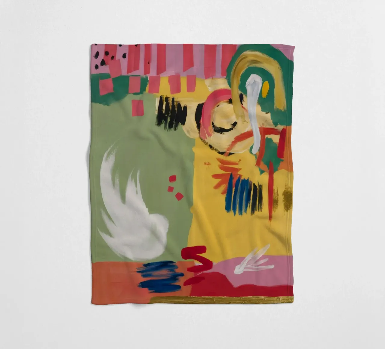 Verdant Joyful Scribble fleece blanket by Sublime Layers