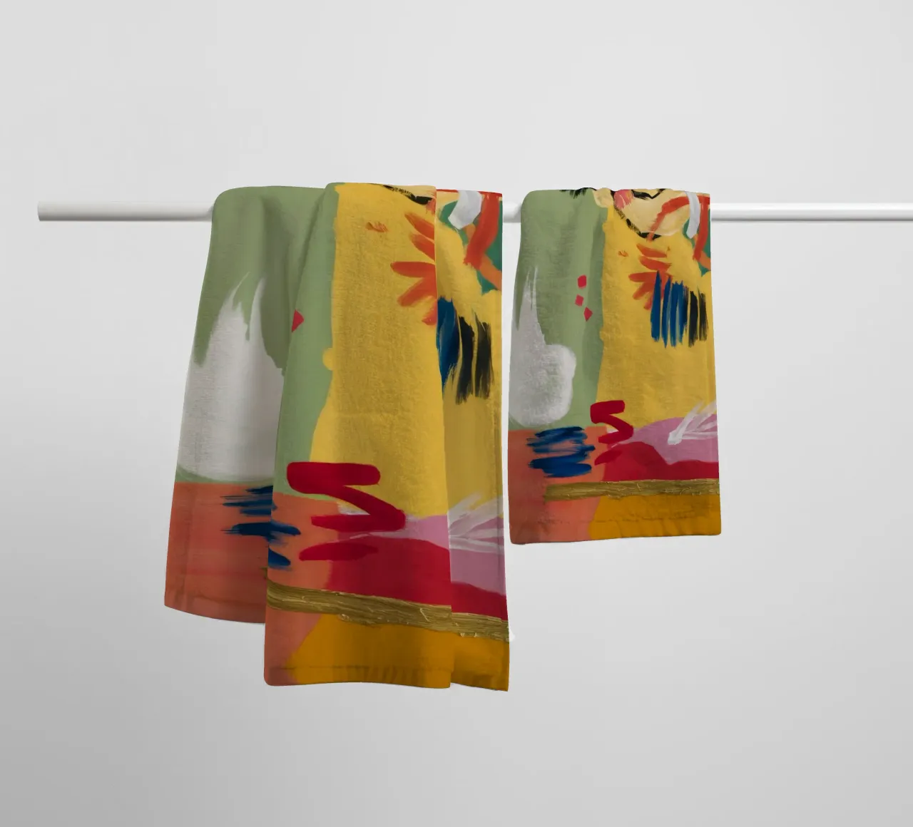Verdant Joyful Scribble towel by Sublime Layers