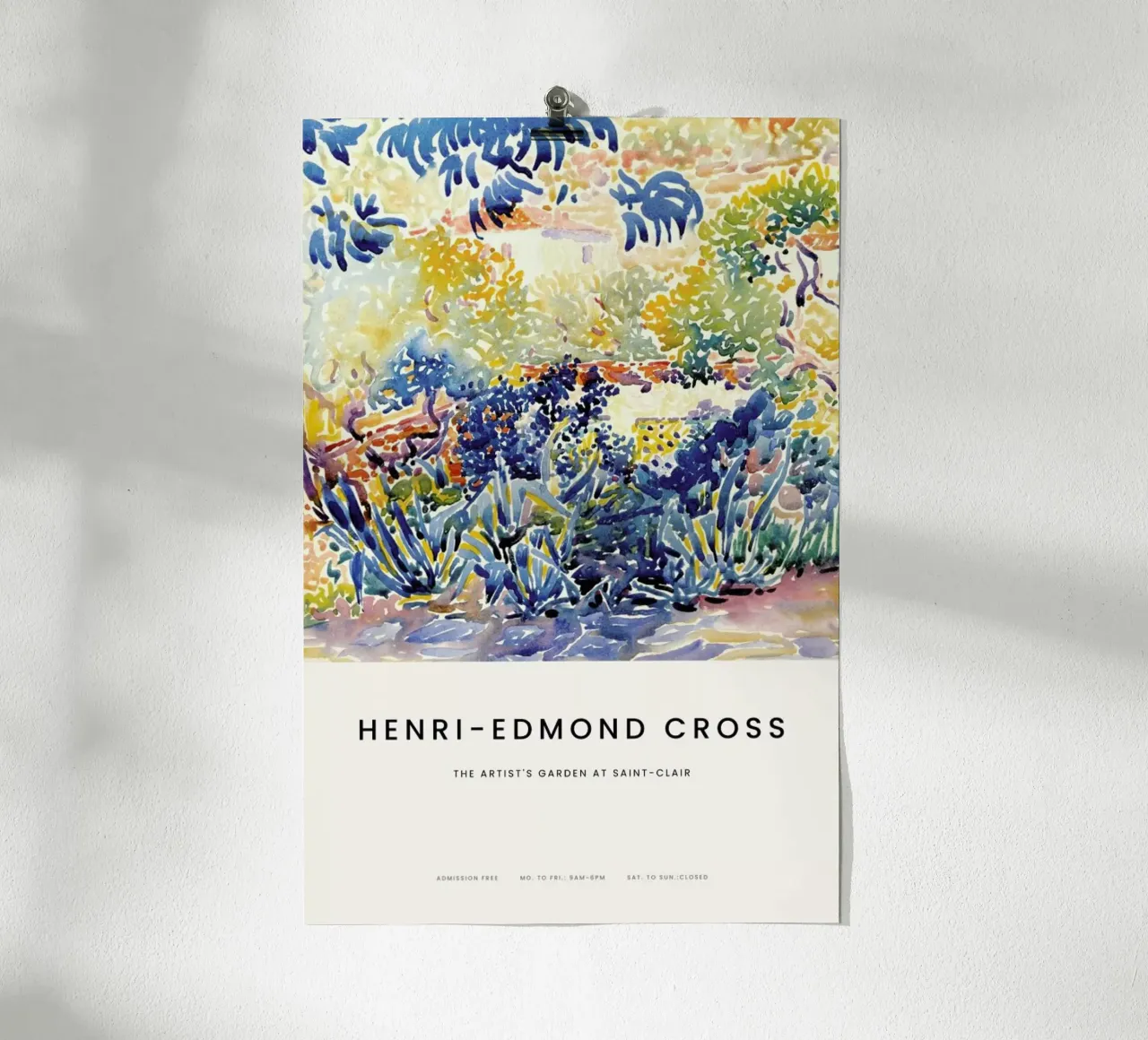 Cross - The Artist's Garden at Saint-Clair poster con telaio in plastica da Vintage by JUNIQE