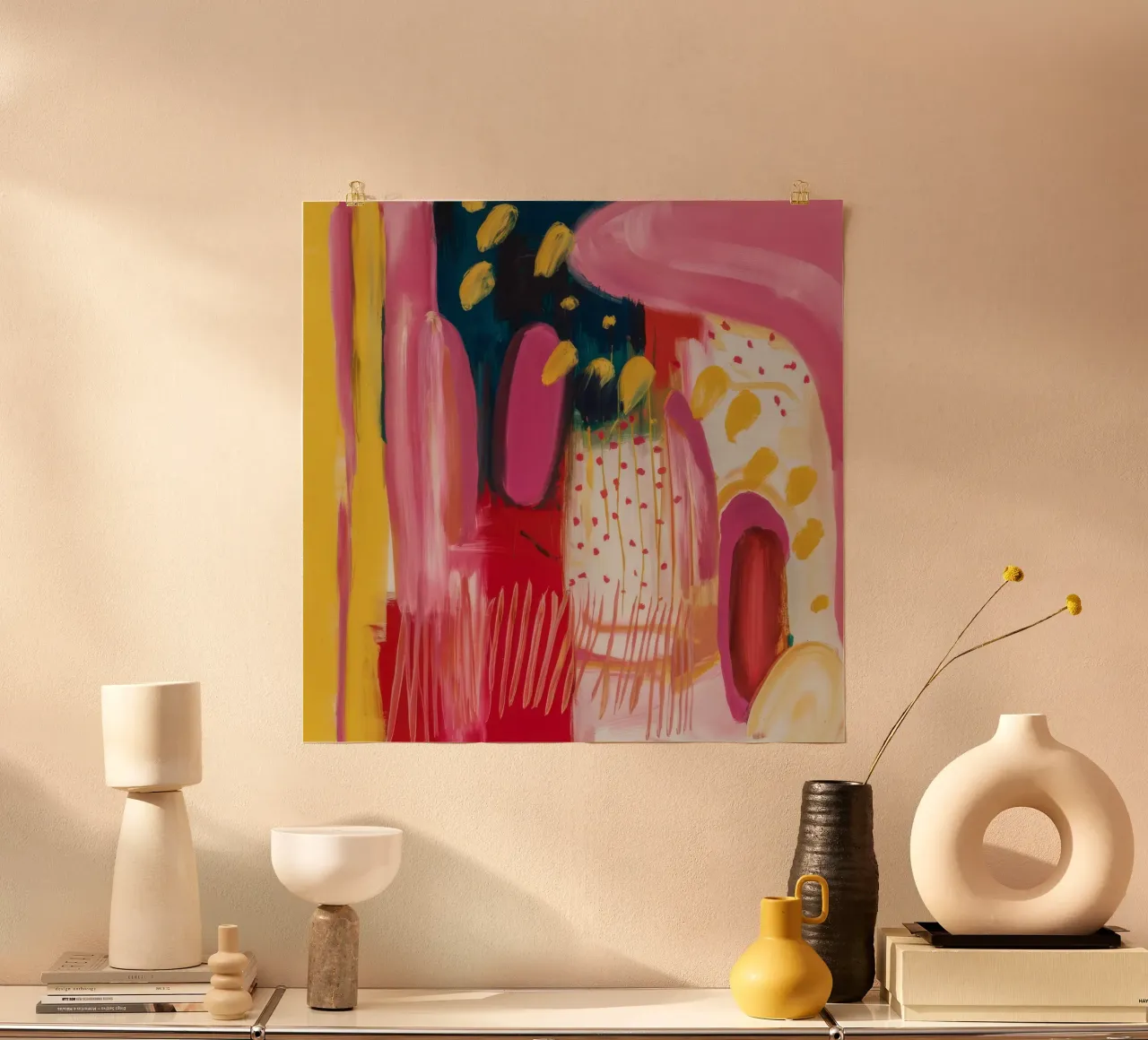 Radiosità dell'oro cremisi poster con telaio in alluminio da Sublime Layers