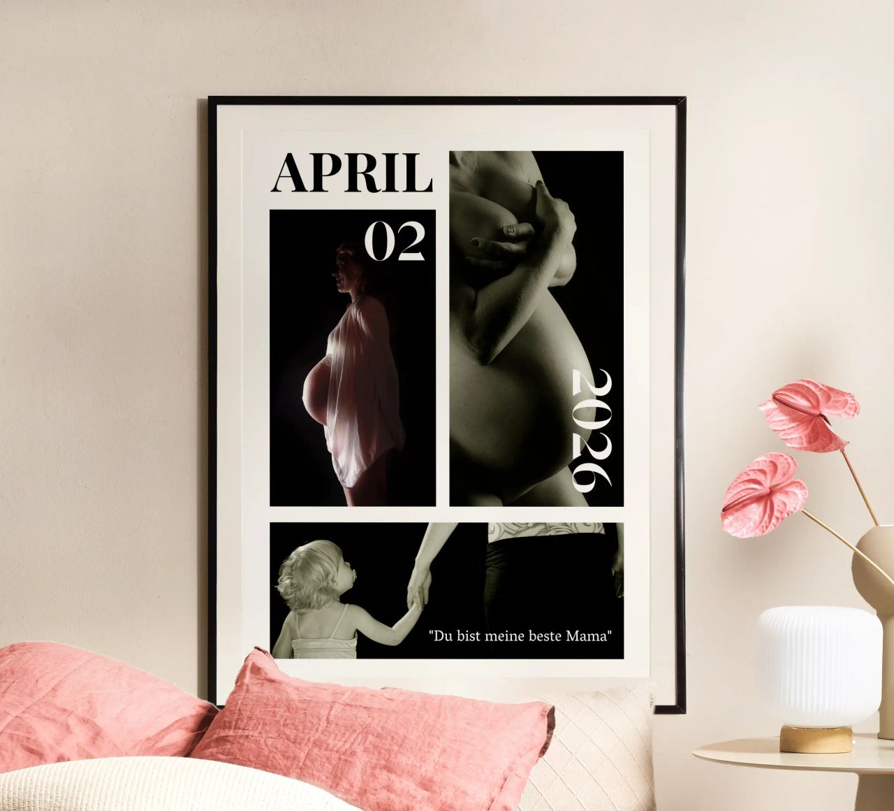 Baby mit Fotogitter personalisieren Poster von NEWEST CUSTOM SHOP