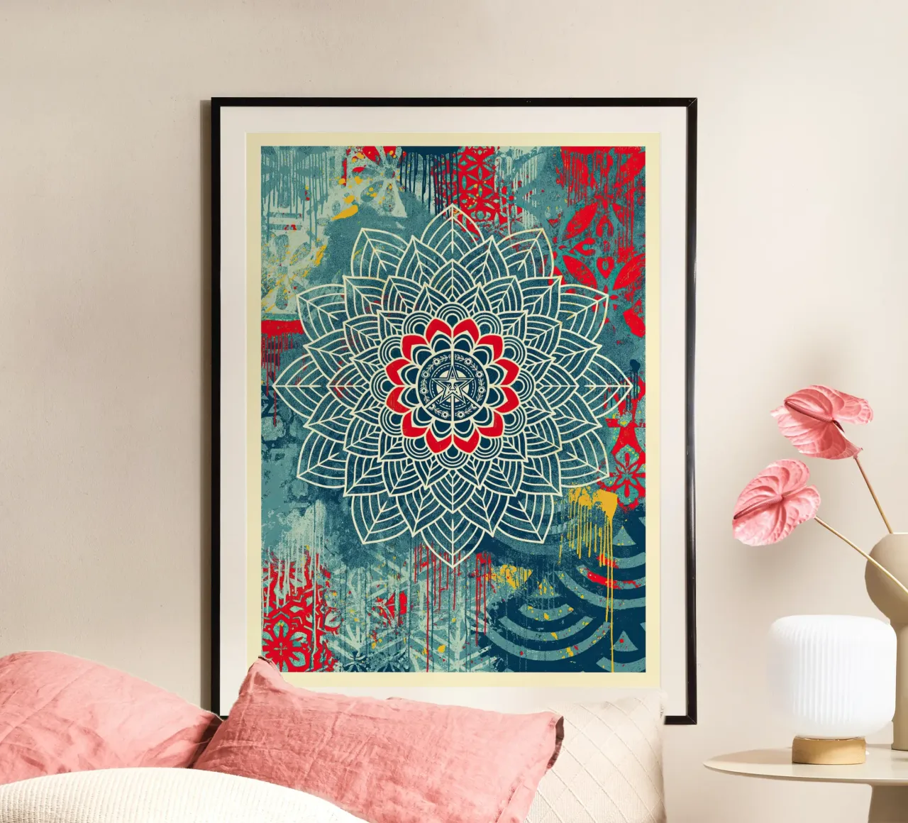 Mandala del caos 2 poster con telaio in alluminio da American Poster