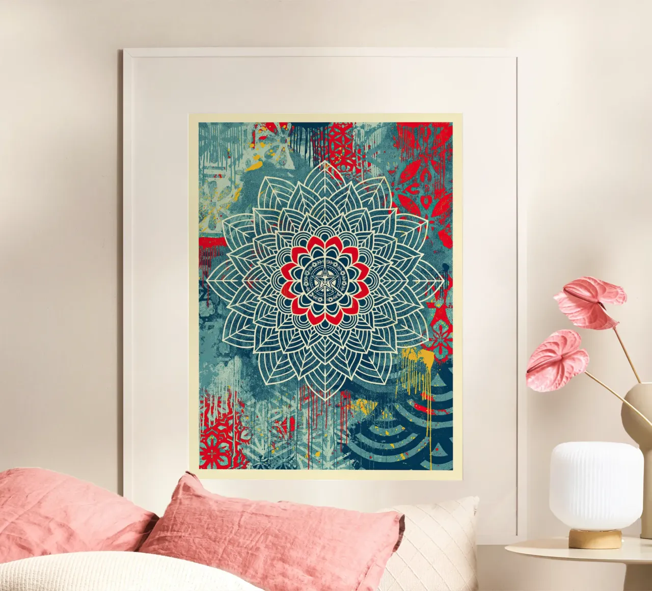 Mandala del caos 2 poster con telaio in alluminio da American Poster