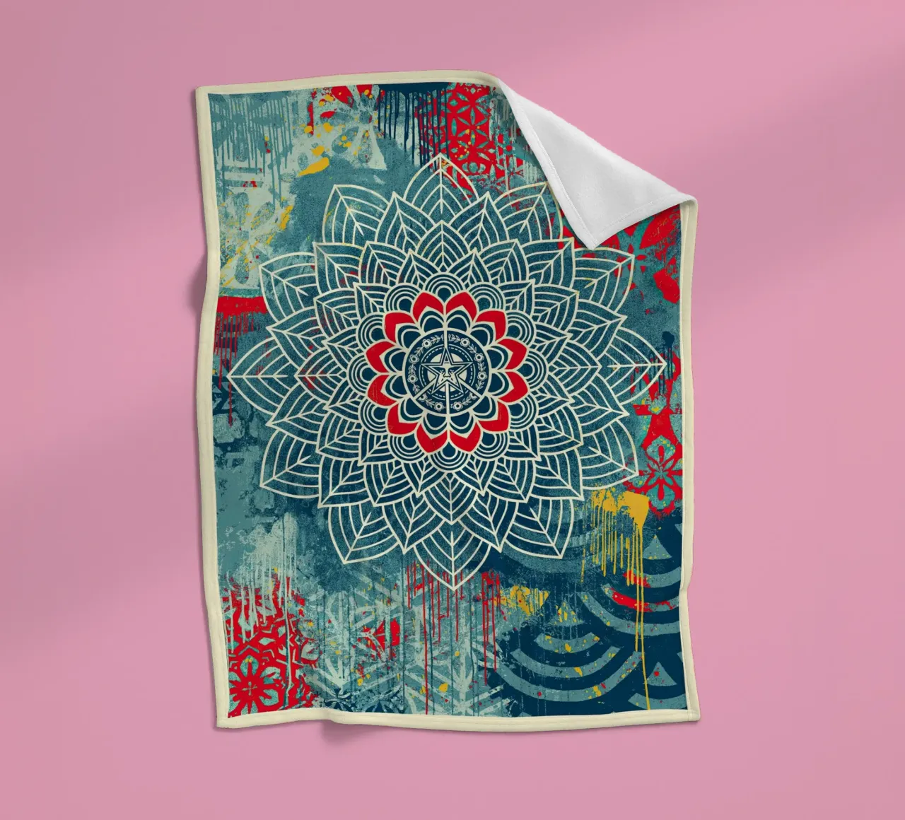 Chaos Mandala 2 fleece blanket by American Poster
