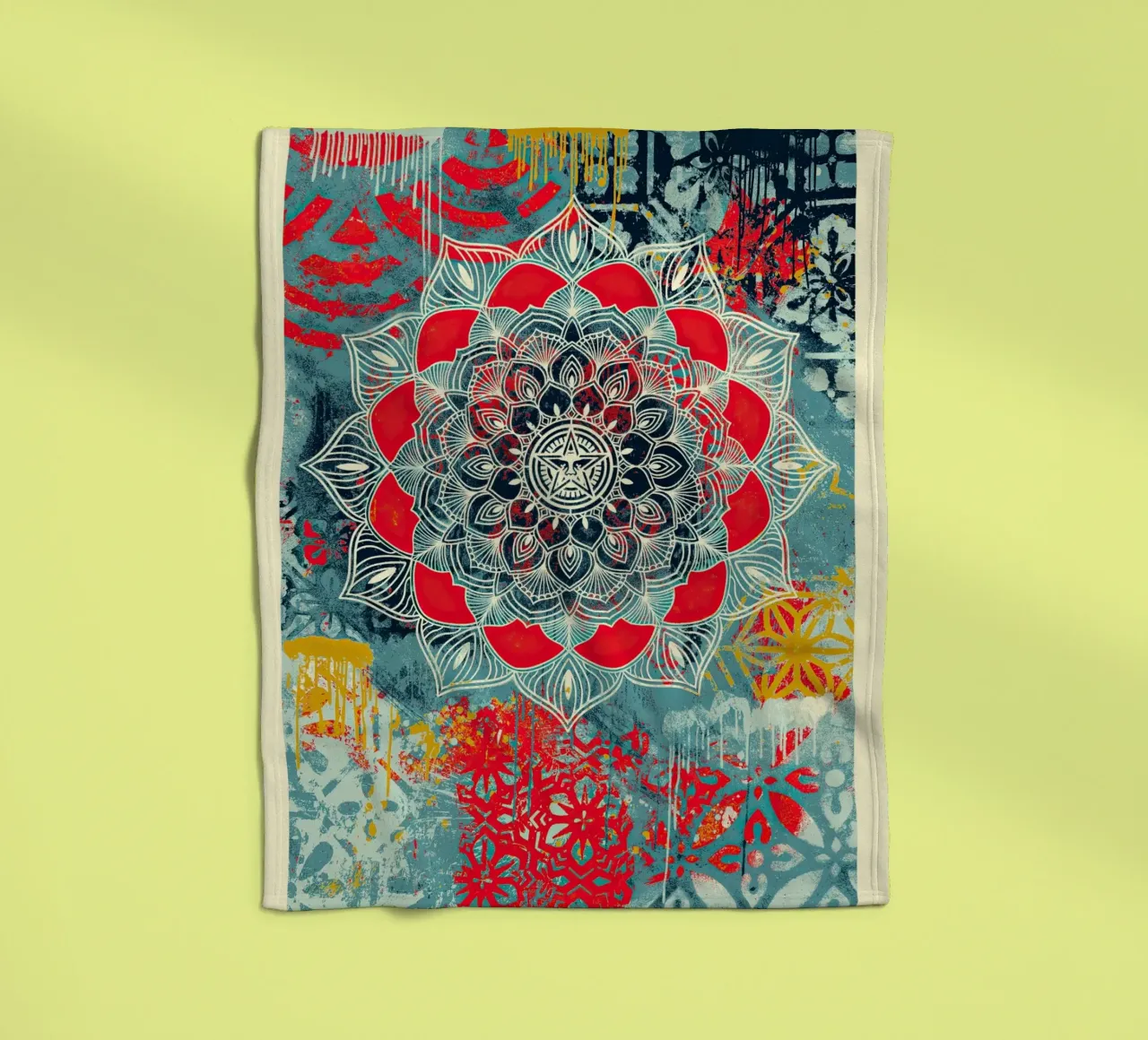 Chaos Mandala fleece blanket by American Poster
