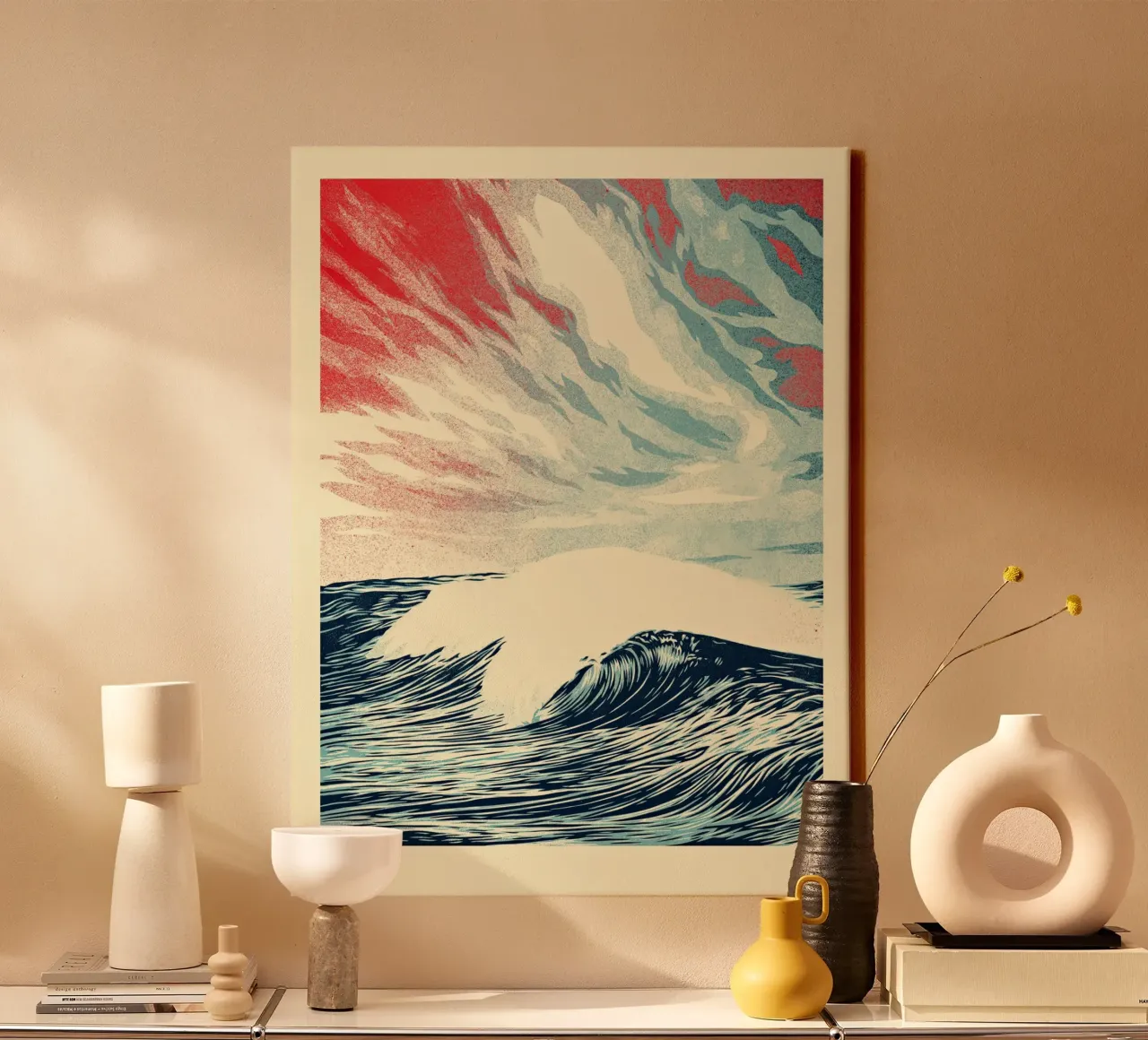 Forza della Natura Letterpress tela con Cornice a cassetta da American Poster
