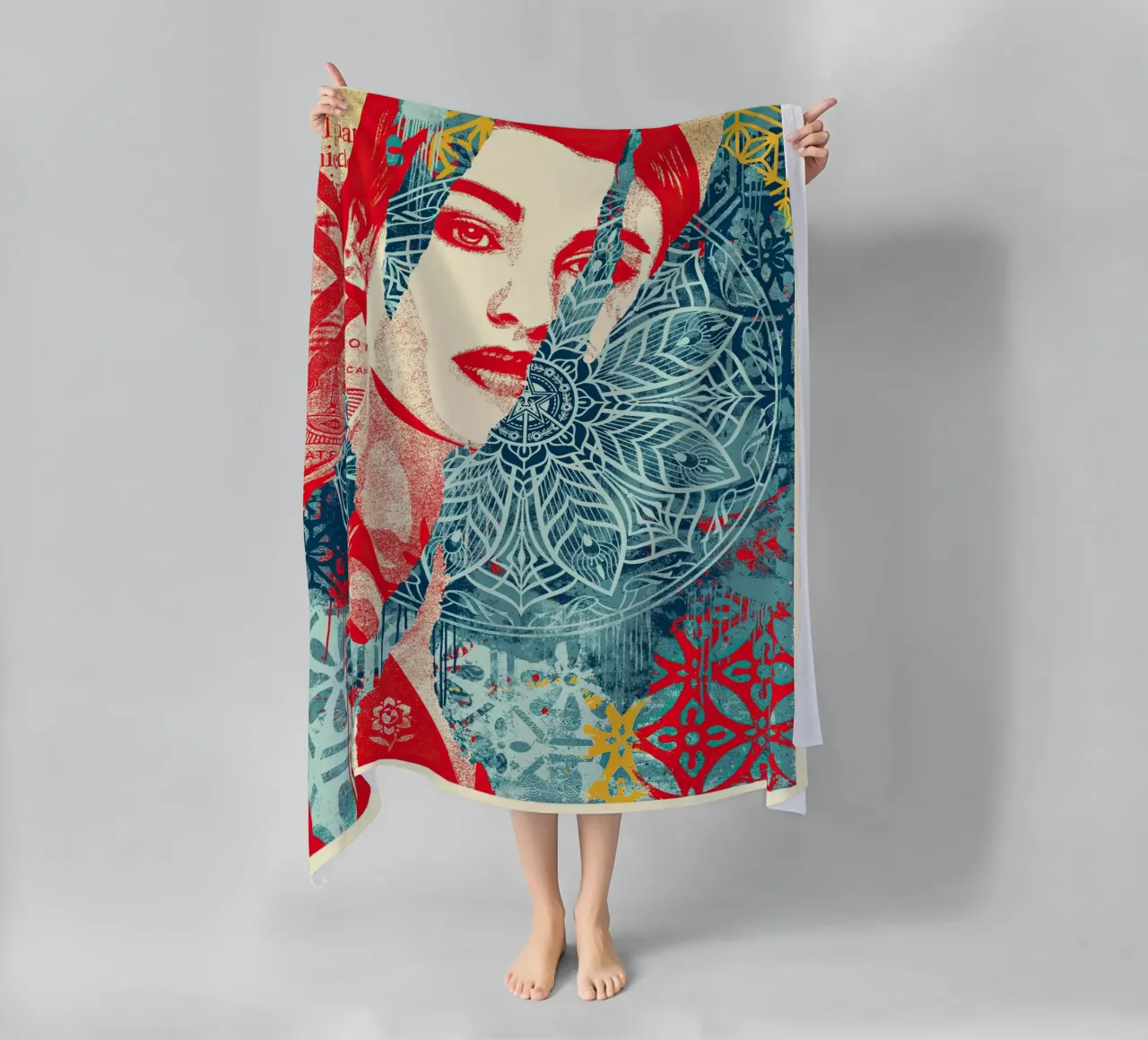 Fractured Harmony beach towel by American Poster