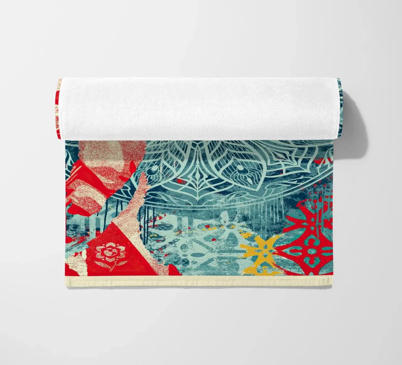 Fractured Harmony beach towel by American Poster