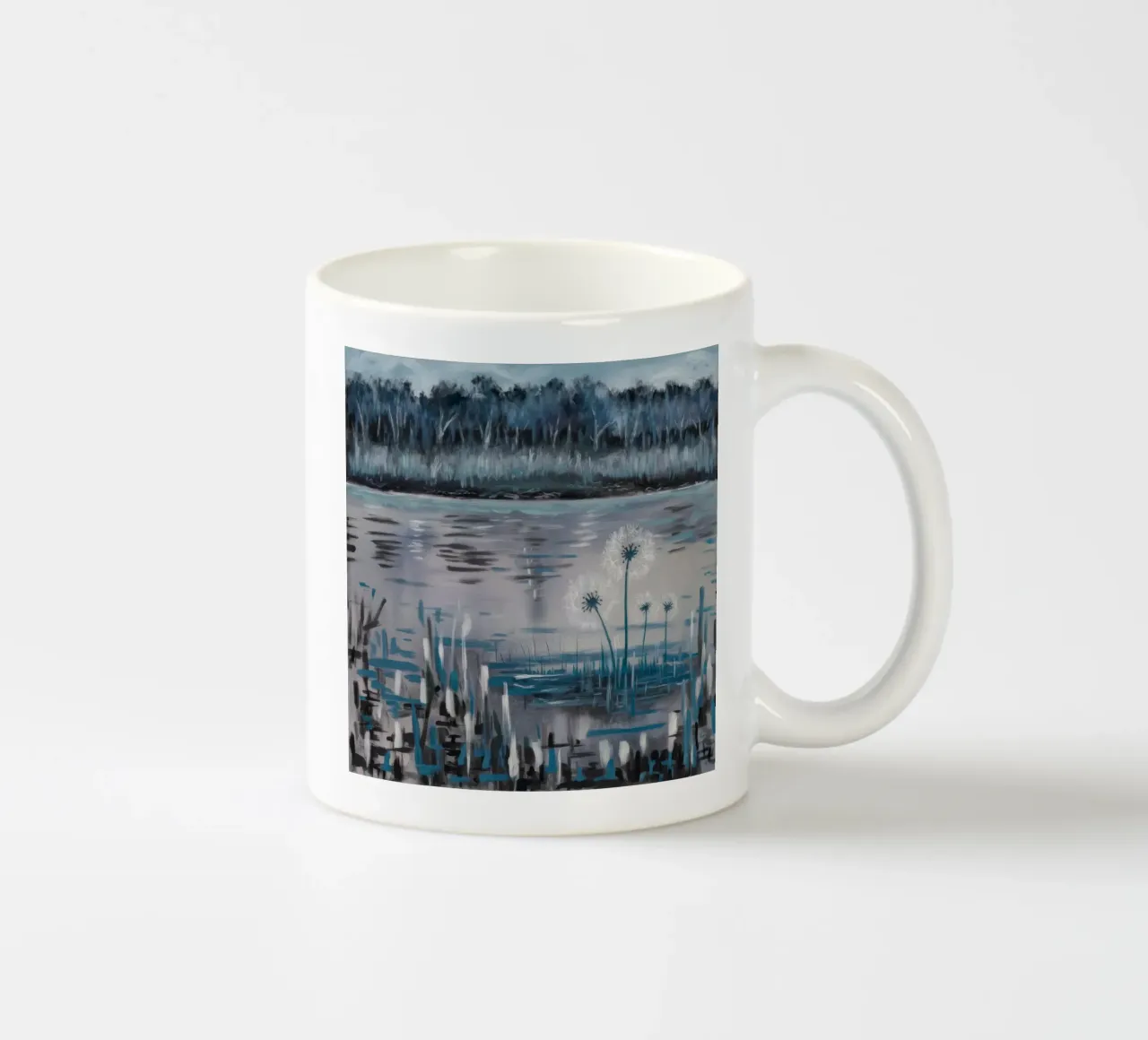 Riflessi di una palude tranquilla tazza in ceramica da Verve Pigments