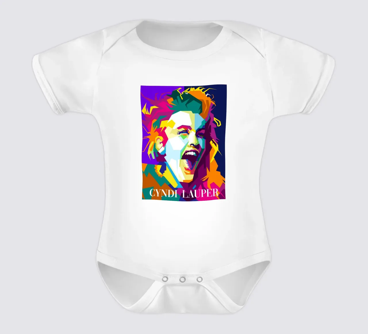Cindy Lauper 80er Pop-Sängerin WPAP Trending Now Kurzarm Babybody von Artkreator