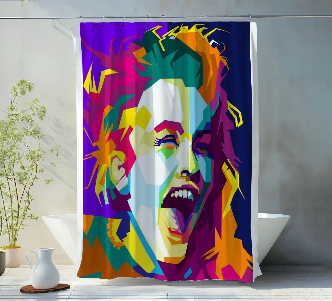 Cindy Lauper 80er Pop-Sängerin WPAP Trending Now Duschvorhang von Artkreator