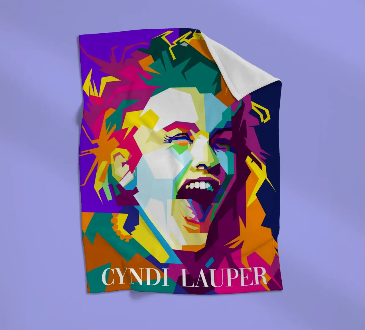Cindy Lauper cantante pop anni '80 WPAP Trending Now coperta in pile da Artkreator