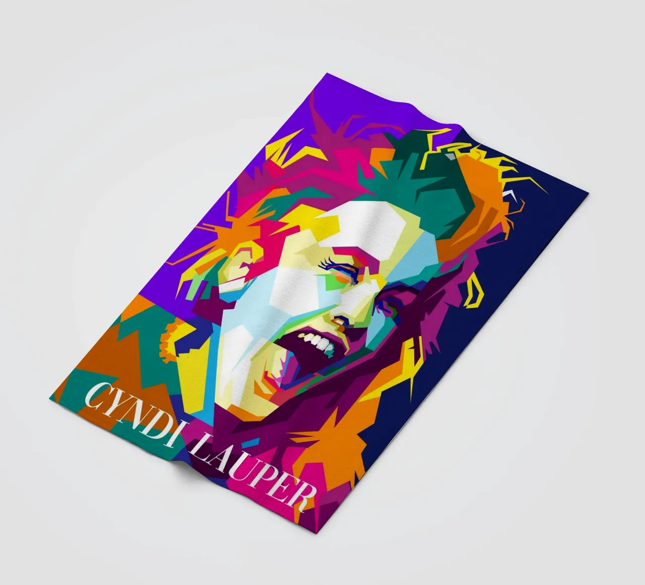 Cindy Lauper cantante pop anni '80 WPAP Trending Now coperta in pile da Artkreator
