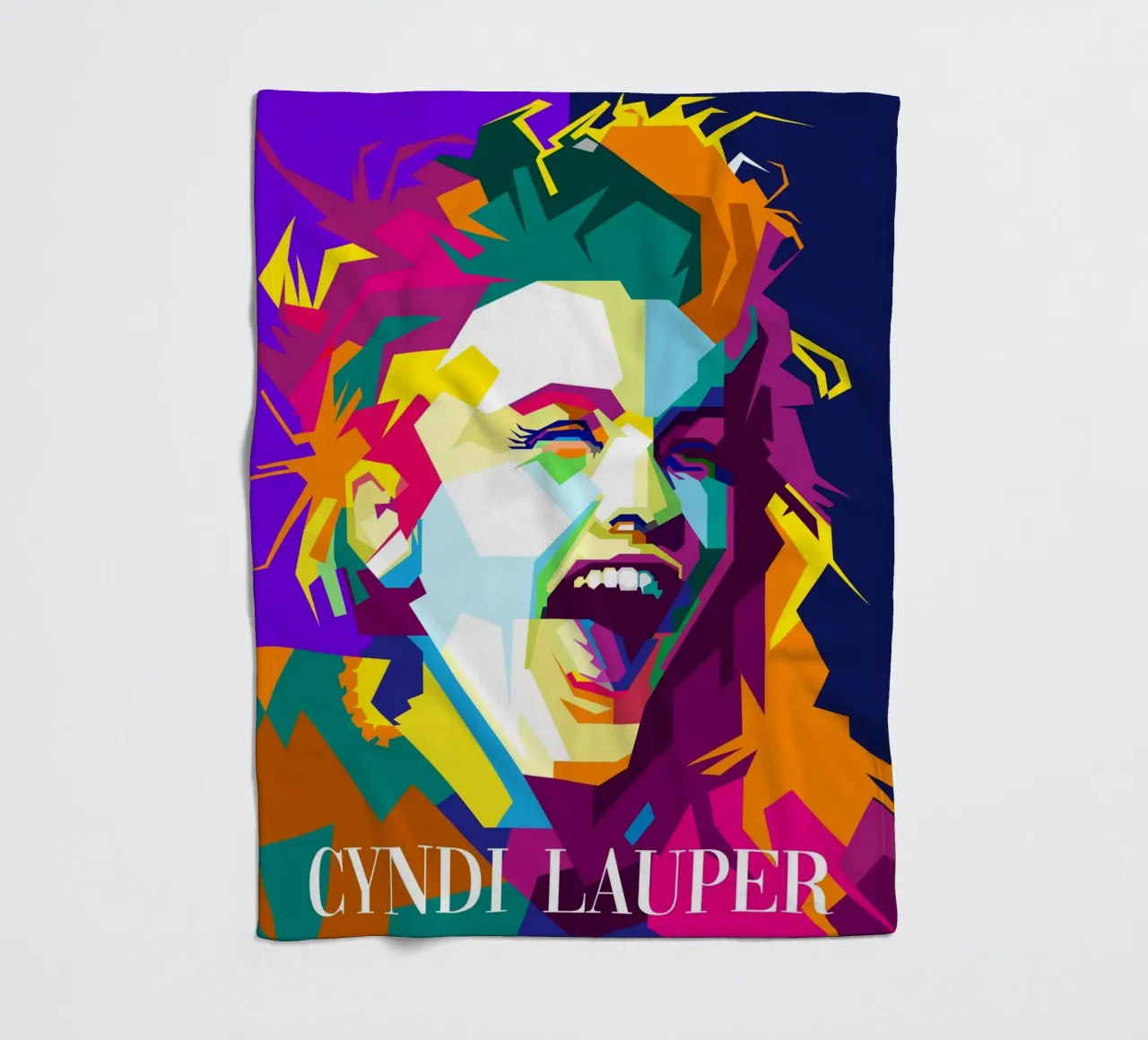 Cindy Lauper cantante pop anni '80 WPAP Trending Now coperta in pile da Artkreator
