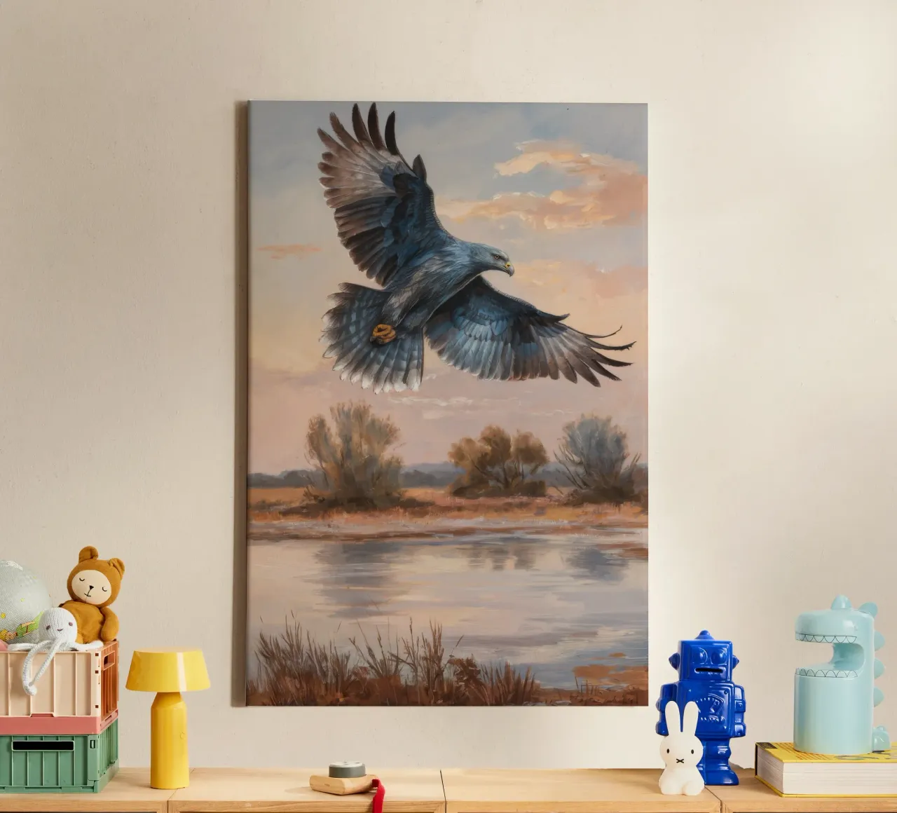Zwevende symfonie van de wildernis canvas met Baklijst van Verve Pigments