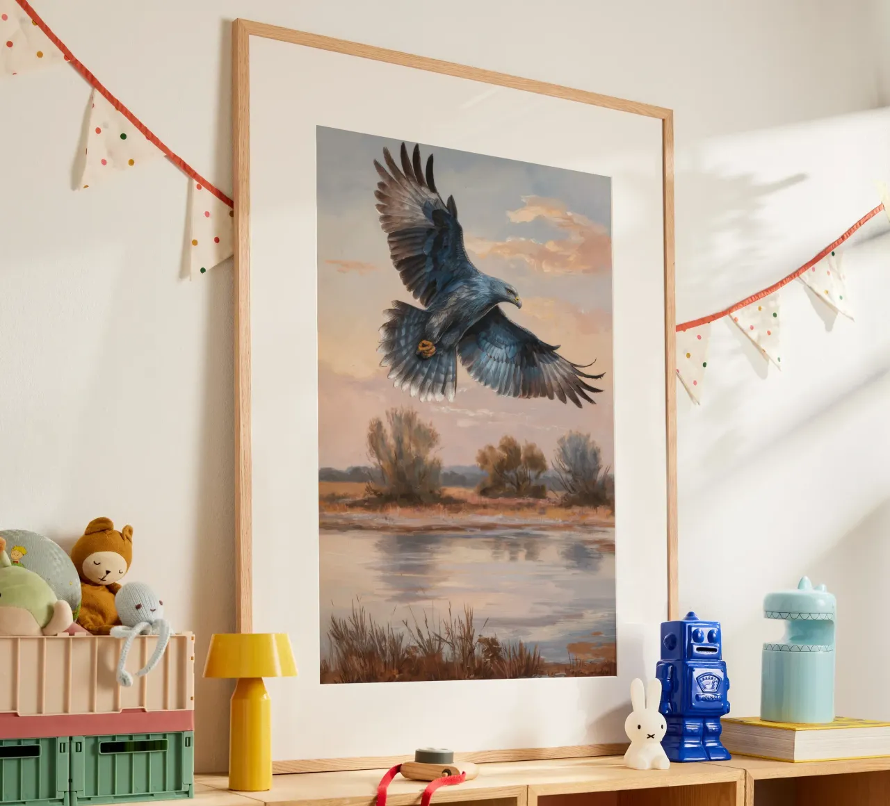 Zwevende symfonie van de wildernis poster met kunststof frame van Verve Pigments