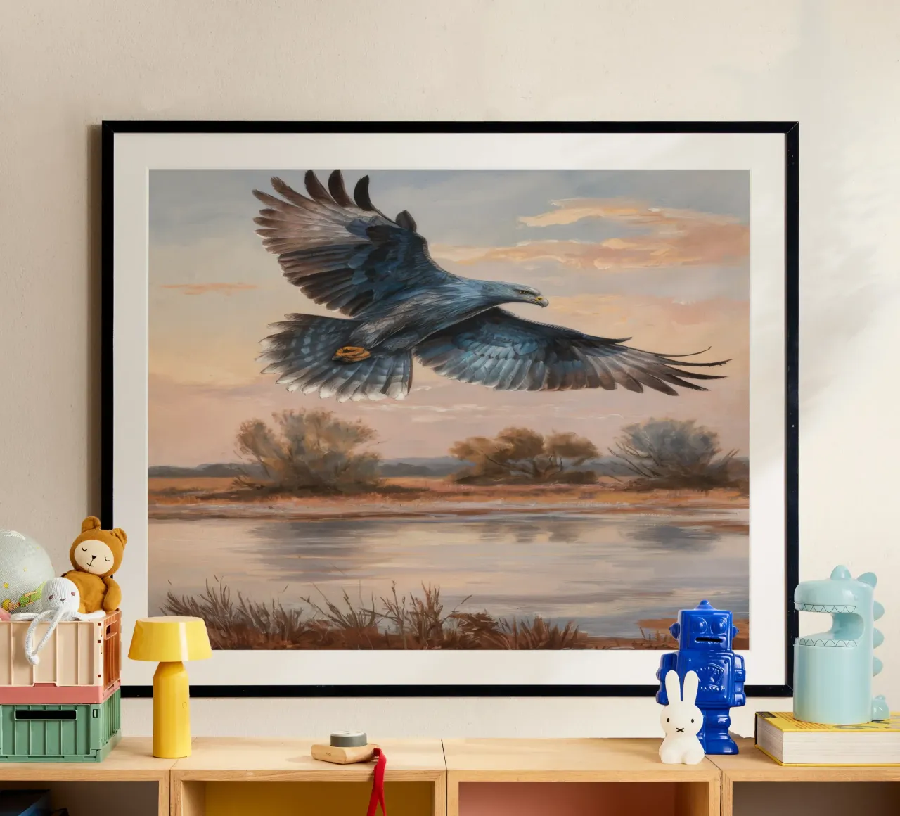 Zwevende symfonie van de wildernis poster met kunststof frame van Verve Pigments